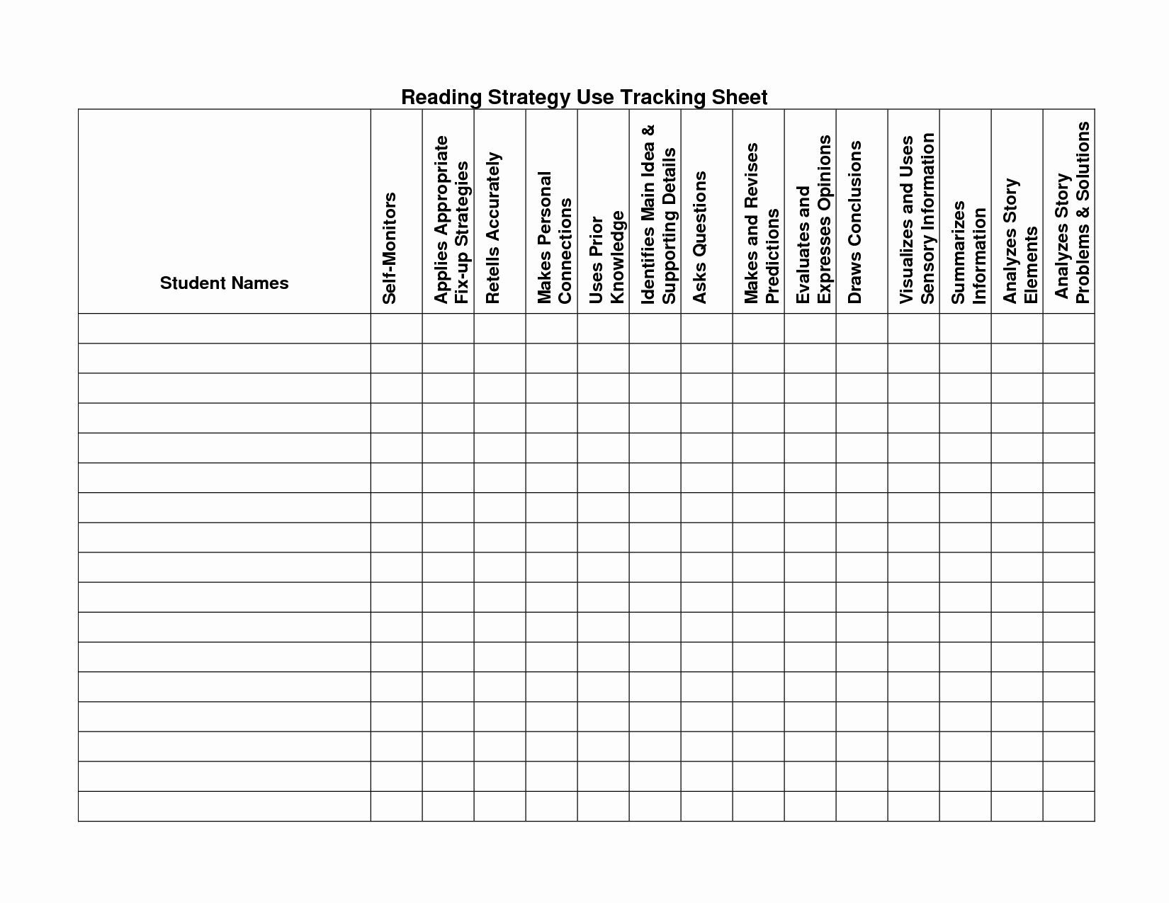 Student Tracking Sheet Printable Related Keywords