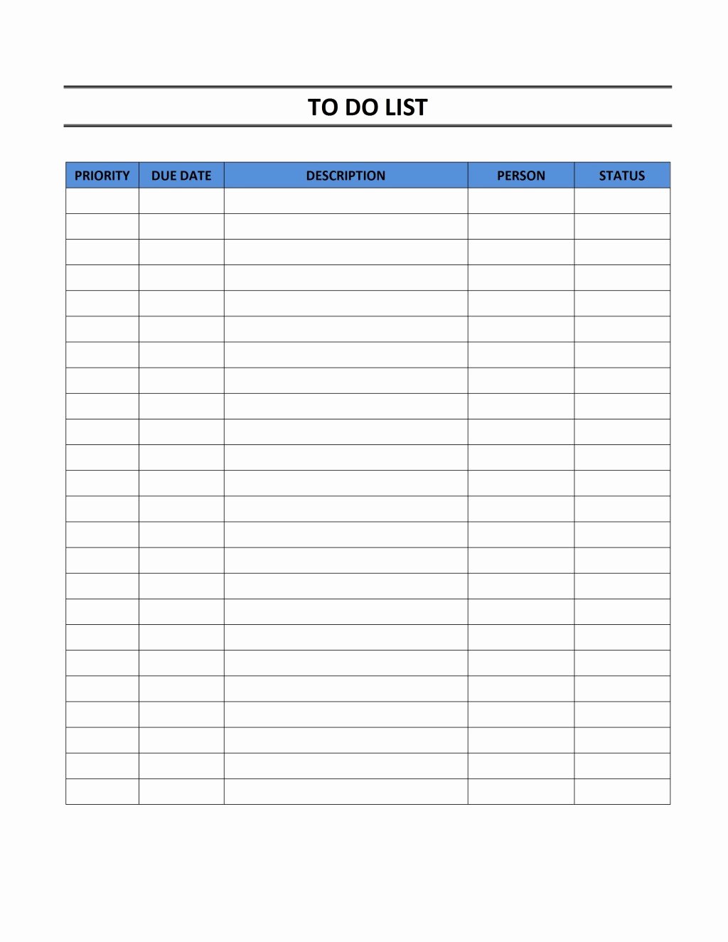 Stunning Fice Prioritized to Do List Template Sample
