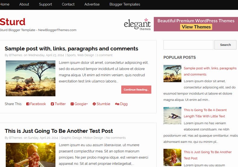 Sturd Simple Blogger Template Free Graphics Free