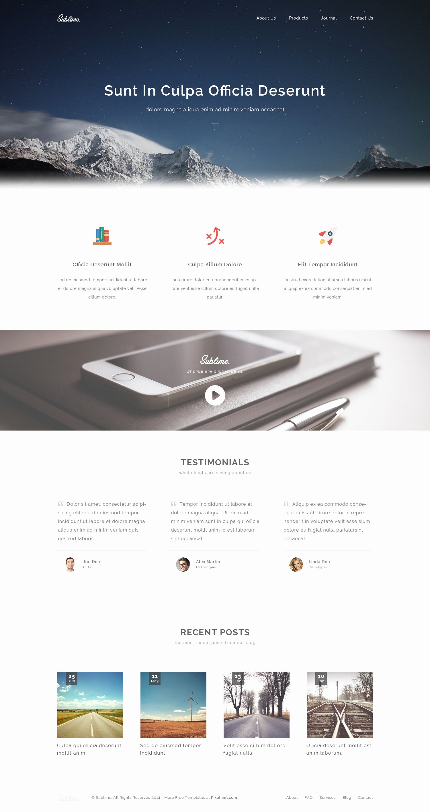 Sublime – Free Stunning HTML5 Css3 Website Template