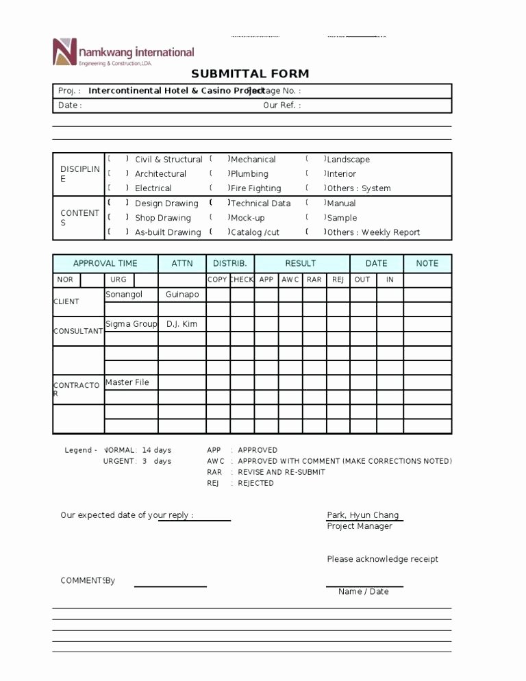 Submittal form Template Doc Transmittal Mold Best Resume
