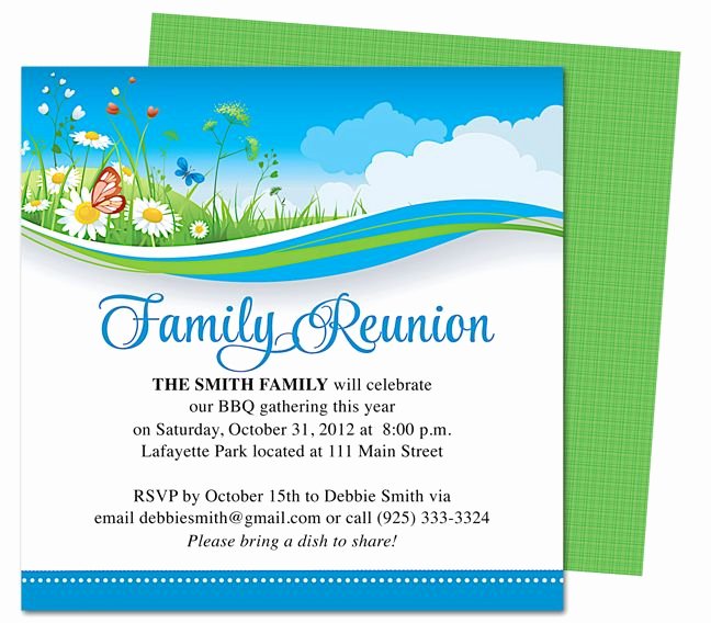Summer Breeze Family Reunion Party Invitation Templates