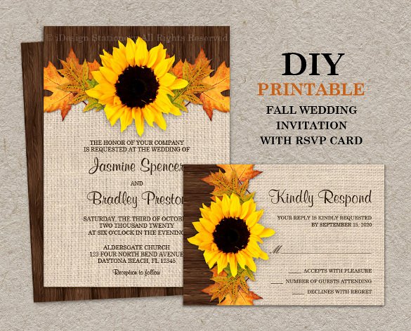 sunflower wedding invitation