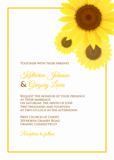 Sunflower Wedding Invitation Rsvp Templates ← Wedding