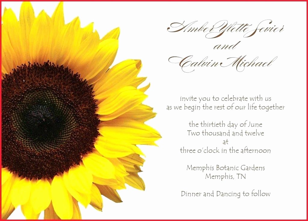 sunflower wedding invitations templates free printable invitation for word