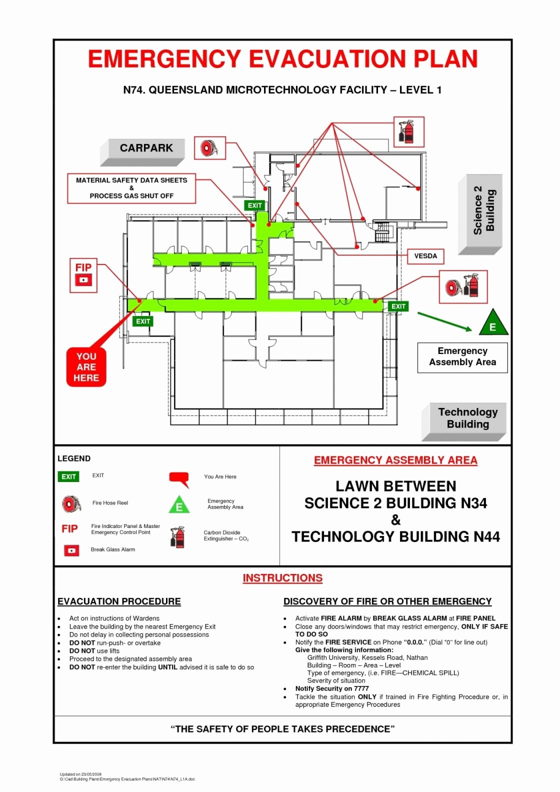 Emergency Evacuation Map Template