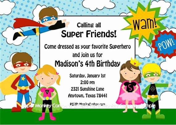 Superhero Birthday Invitations
