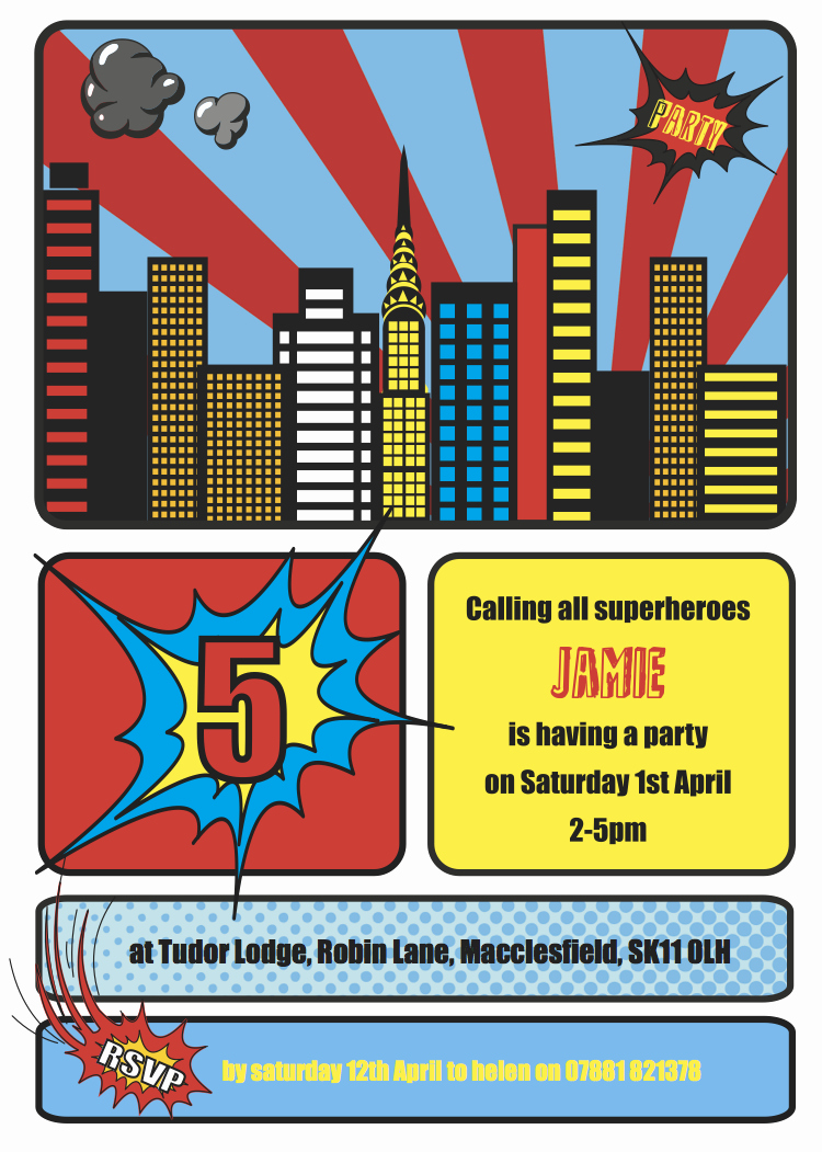 Superhero Party Invitation Templates
