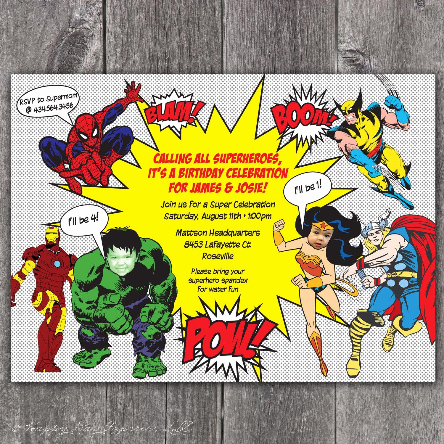 Superhero Party Invitations