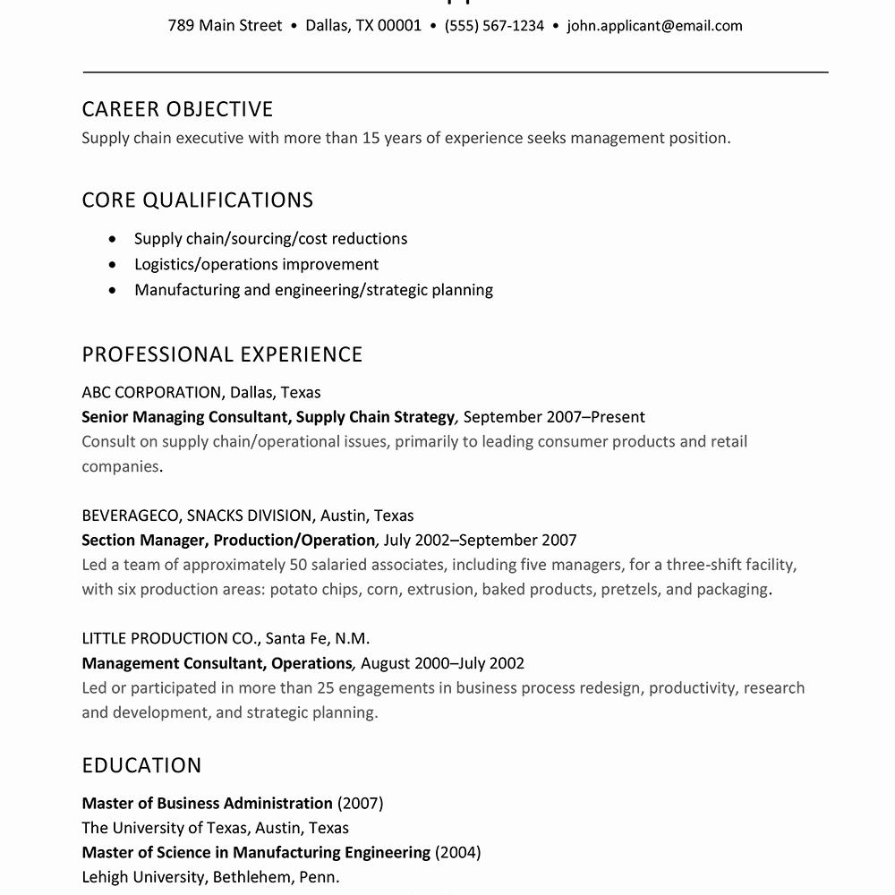Supply Chain and Logistics Executive Resume Example