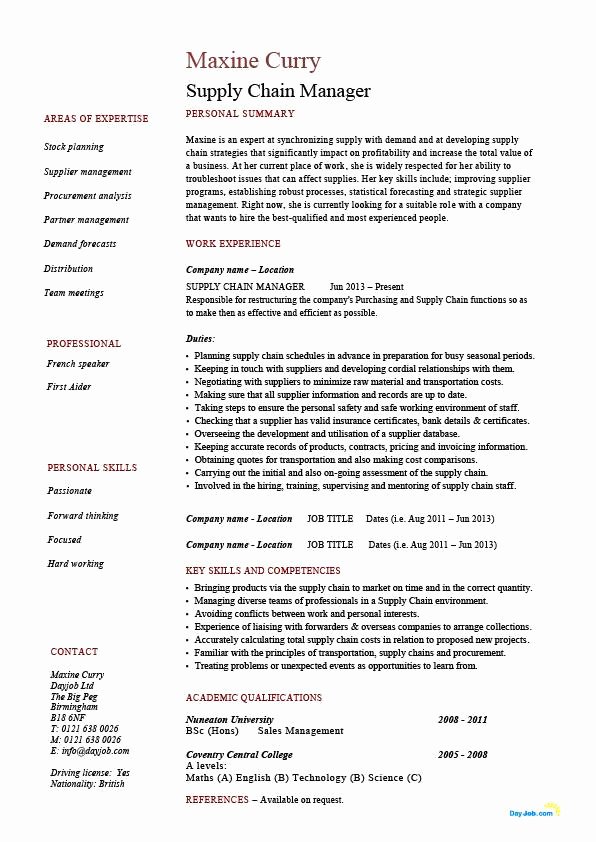 supply chain management resume 2640