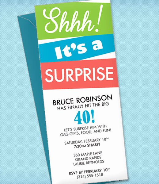 Surprise Party Invitation Template – Download &amp; Print