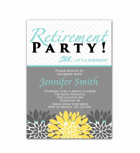 Surprise Retirement Party Invitation Blue Yellow by