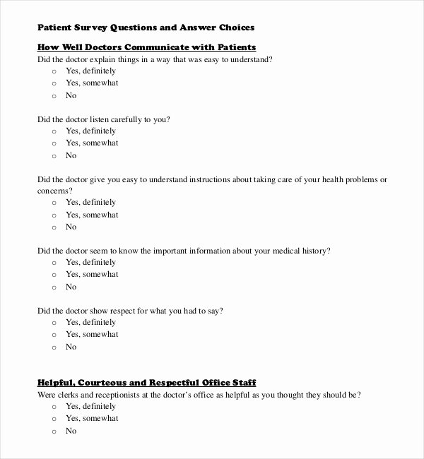 Survey Questions Template – 10 Free Word Excel Pdf