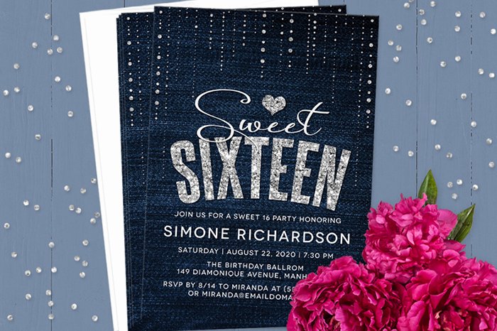 sweet 16 invitation wording