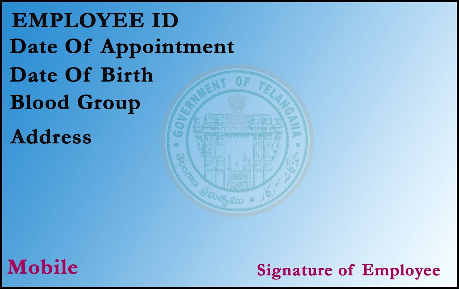 T R C Employee Id Card Template