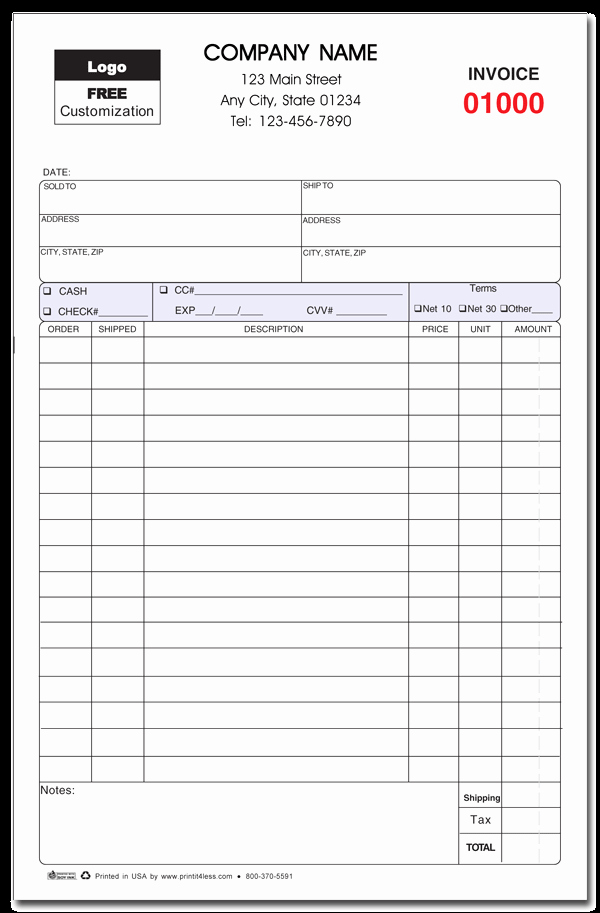 T Shirt Invoice Template