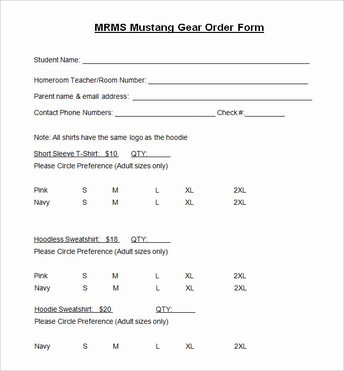 T Shirt order form Template 26 Free Word Pdf format