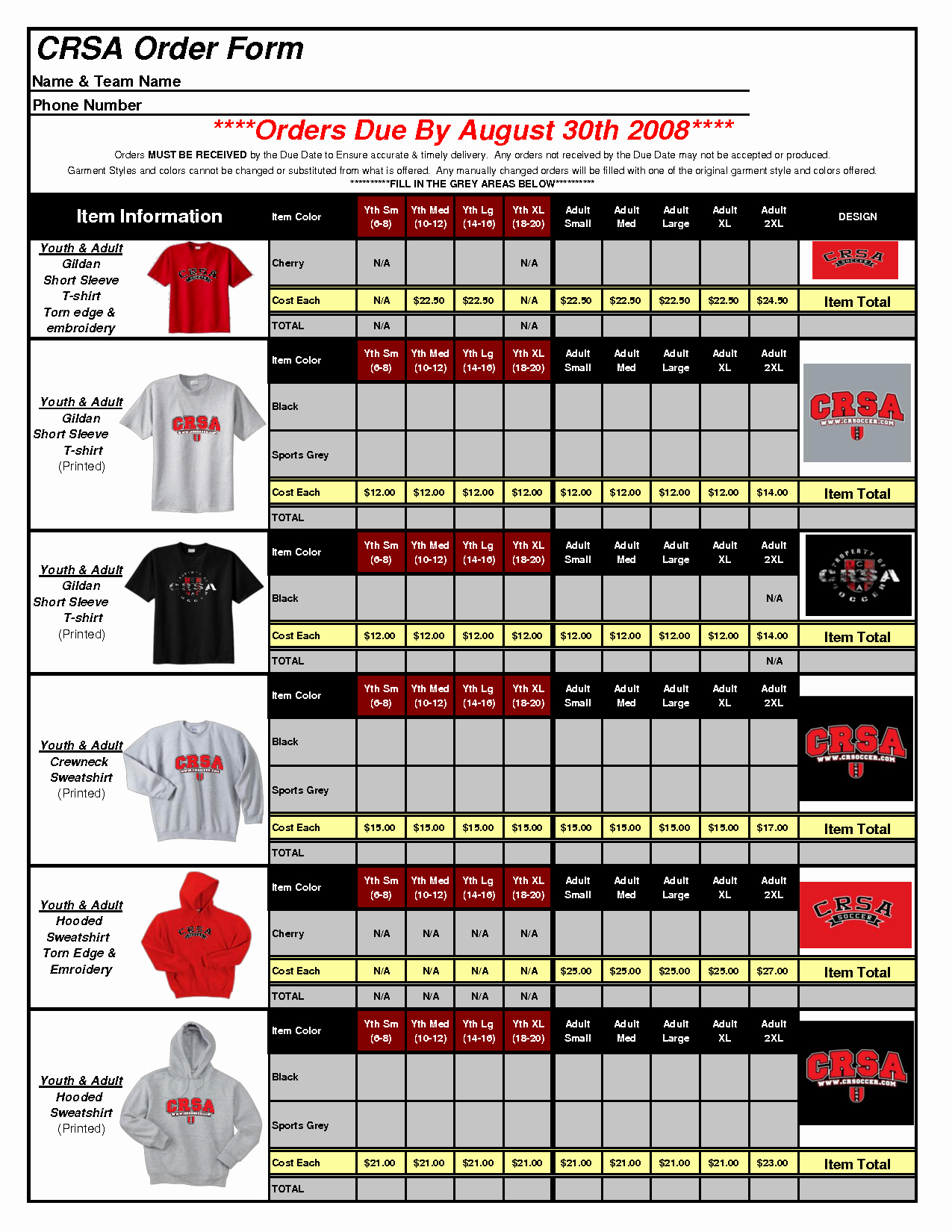 T Shirt order form Template Excel 1uive8