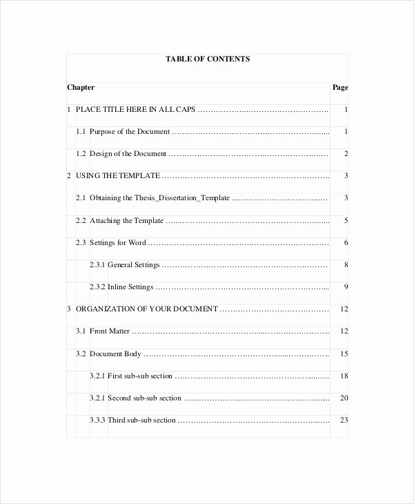 Table Contents Template 10 Free Word Pdf Psd