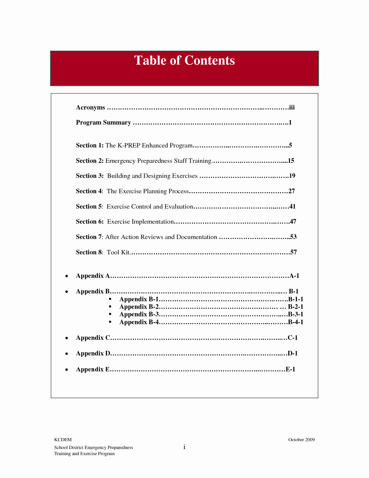 Table Contents Template Download Beautiful Template
