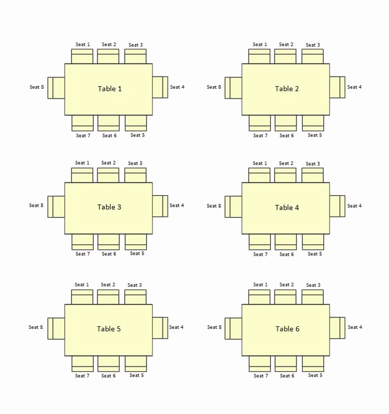 Table Seating Chart Template Table Seating Chart