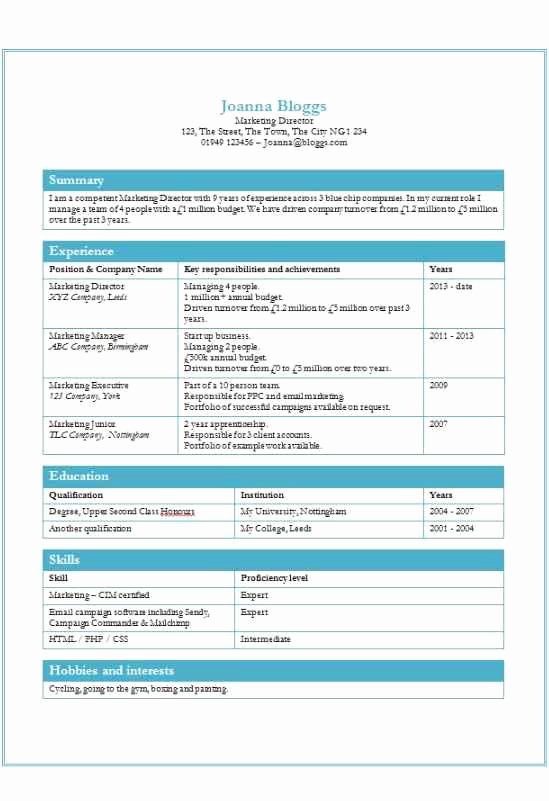 Tables Cv Template Free Ms Word How to Write A Cv