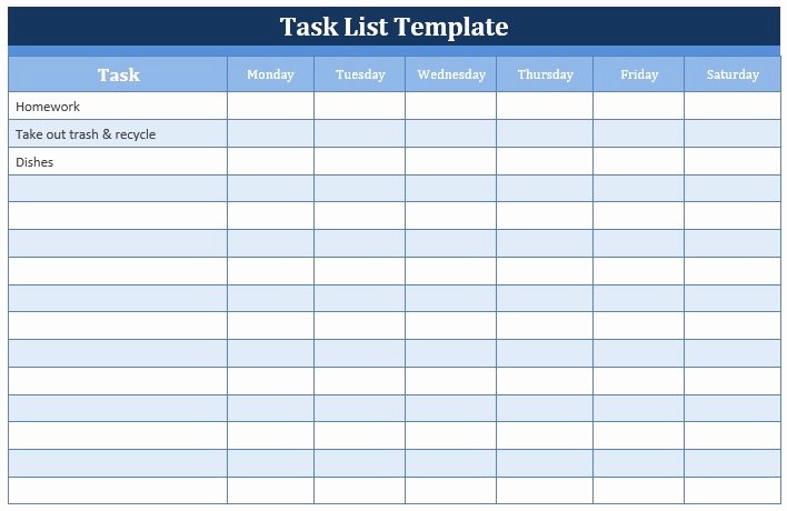 task list templates