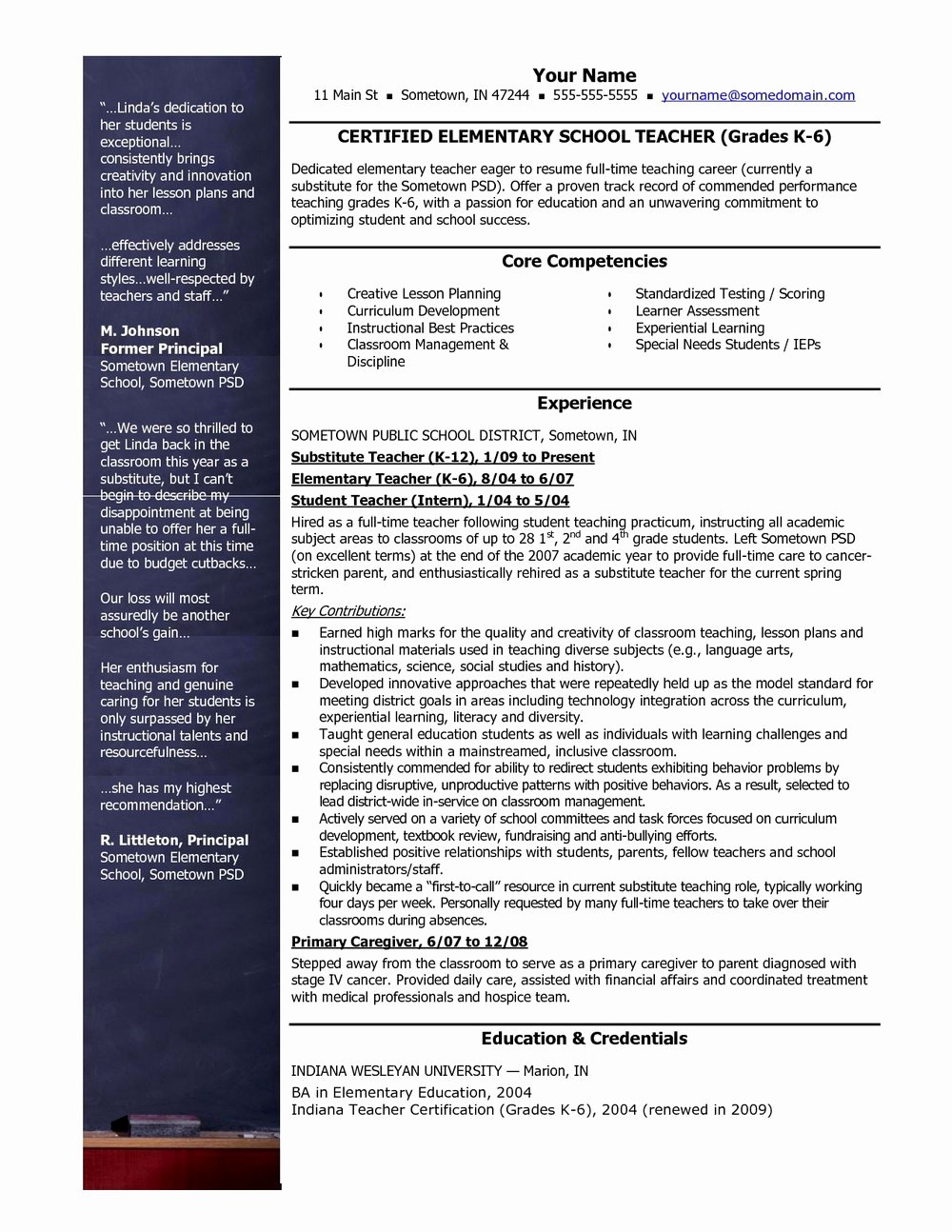 Teacher Resume Template Free Download Resumes 400