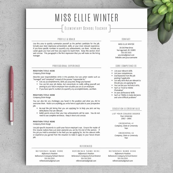 Teacher Resume Template Words and Resume Templates for
