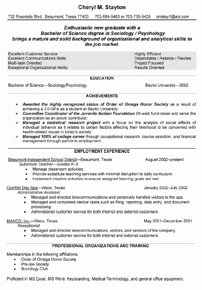 Teaching Resume Objective Education Resume Template Word