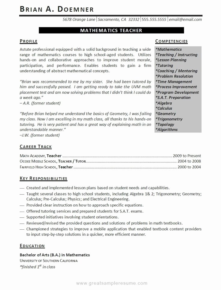 Teaching Resume Objective Education Resume Template Word