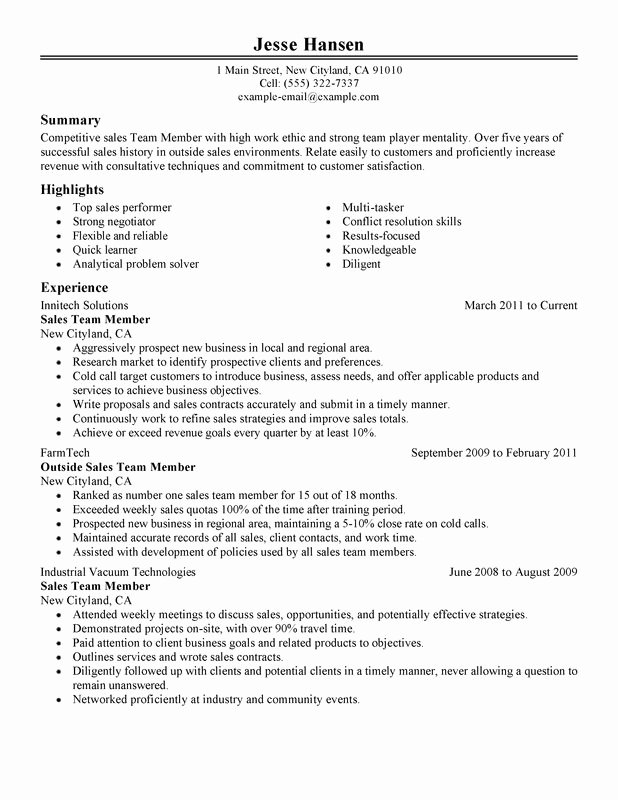Team Member Resume Examples Created by Pros