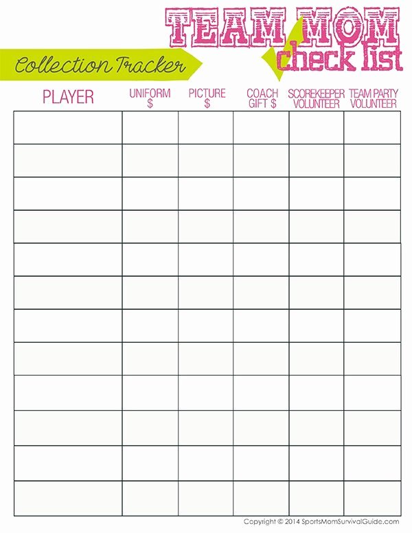 Snack Sign Up Sheet Template