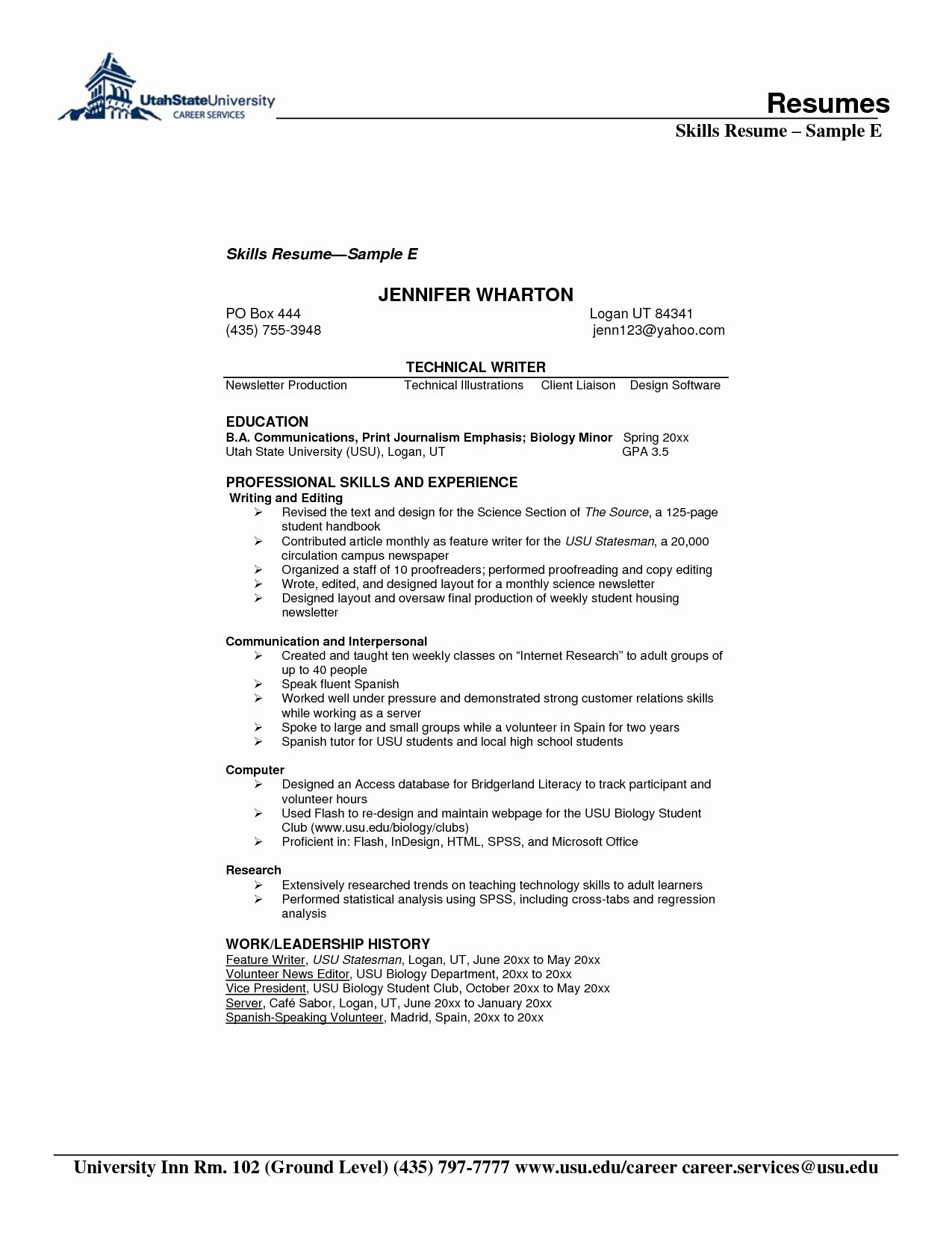 Technical Skills Resume Human Pdf for Examples