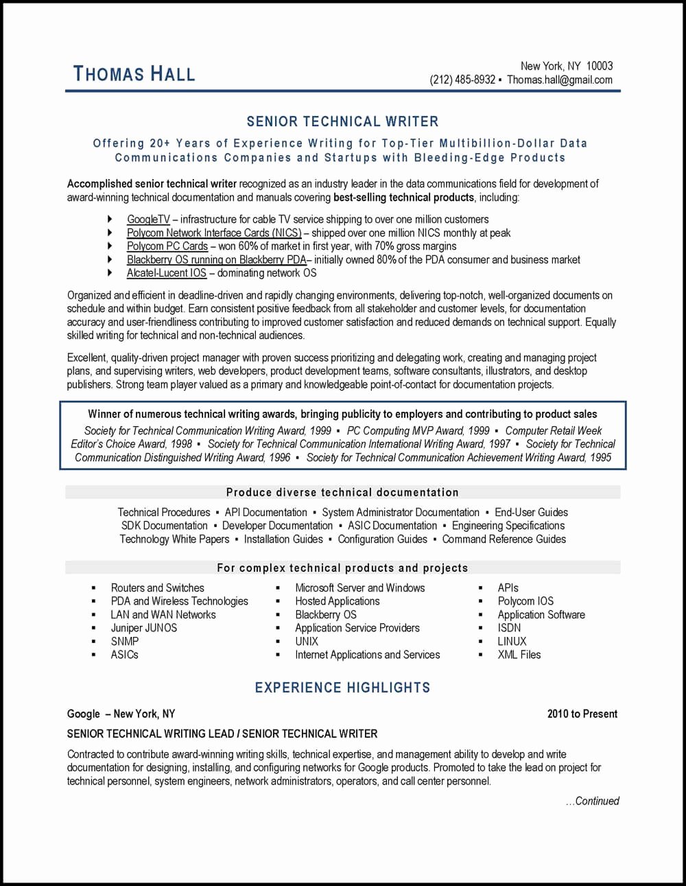 Technical Writer Resume Example and Expert Tips