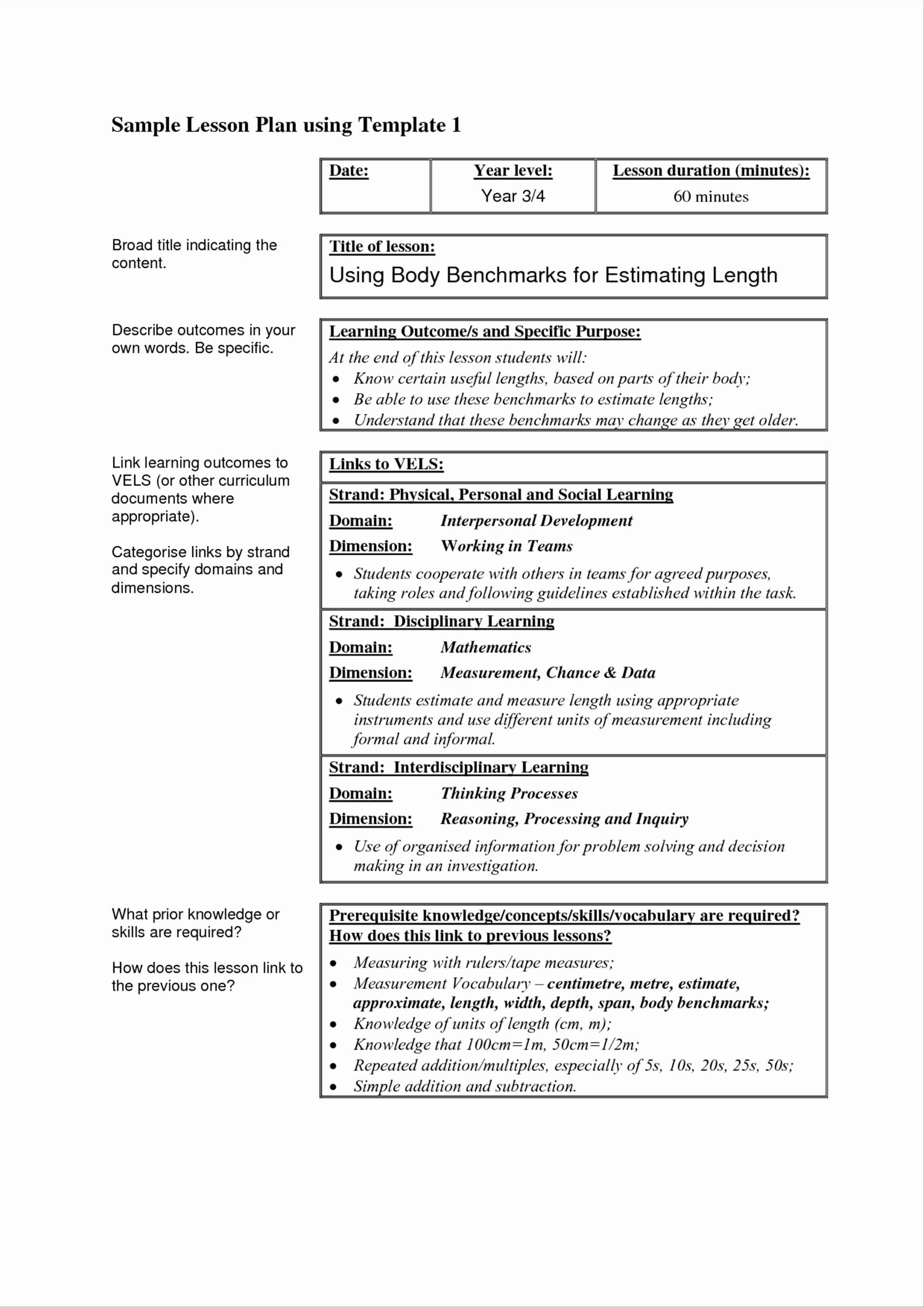 Teks Lesson Plan Template