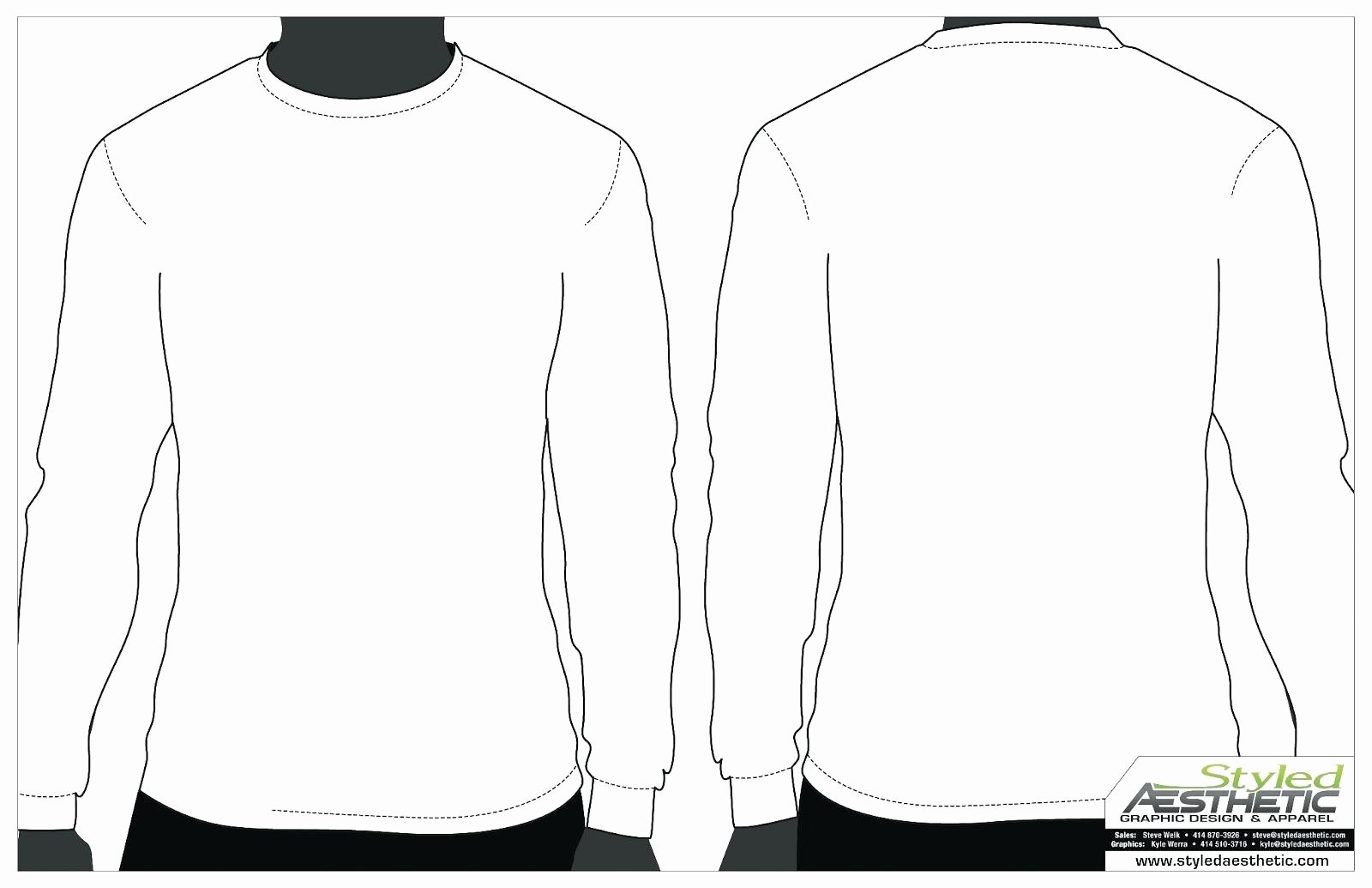 Template Blank Clothing Design Template Long Sleeve Tee