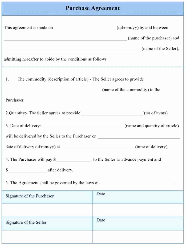 Template Business Purchase Contract Template