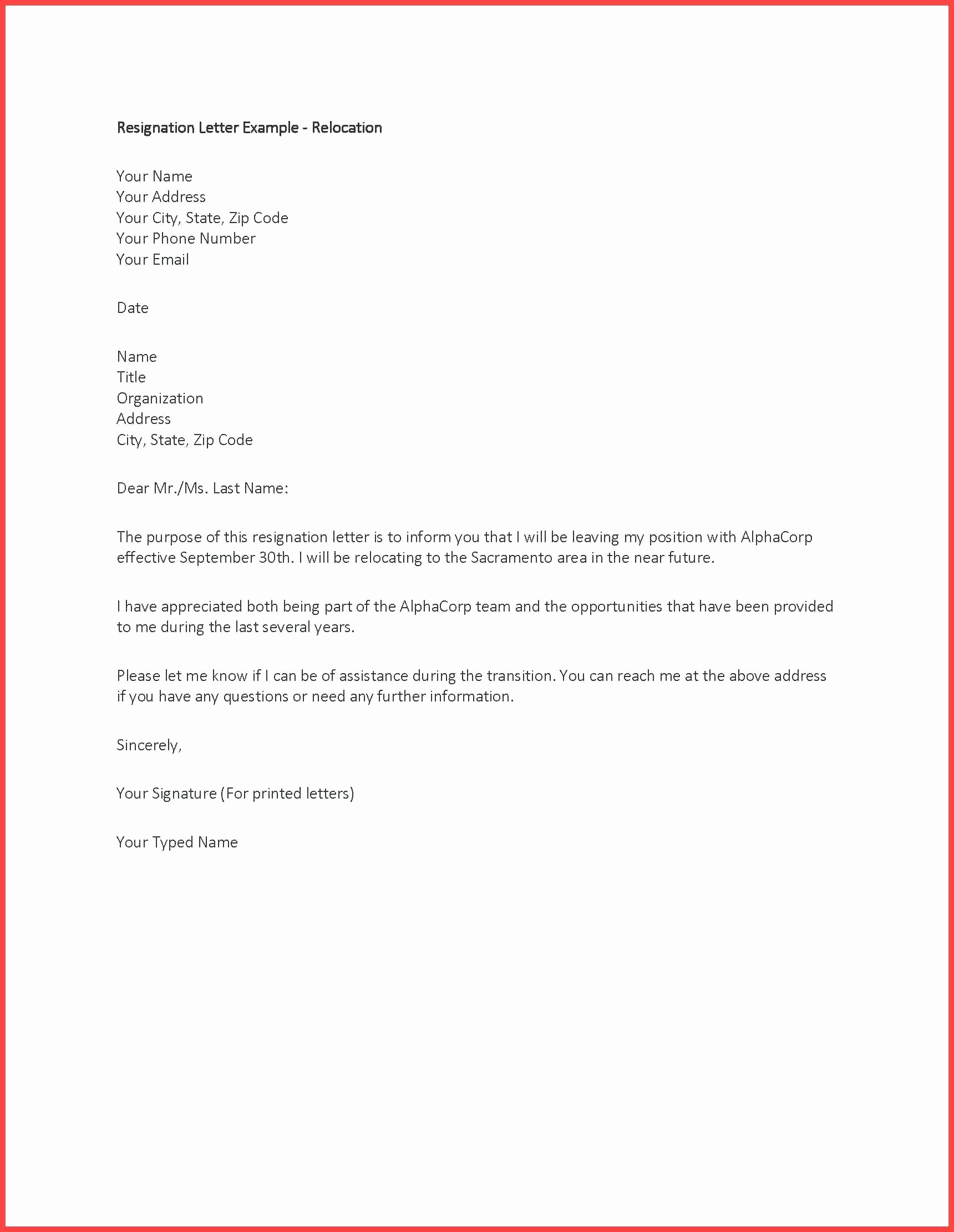 Template Business Relocation Letter Template