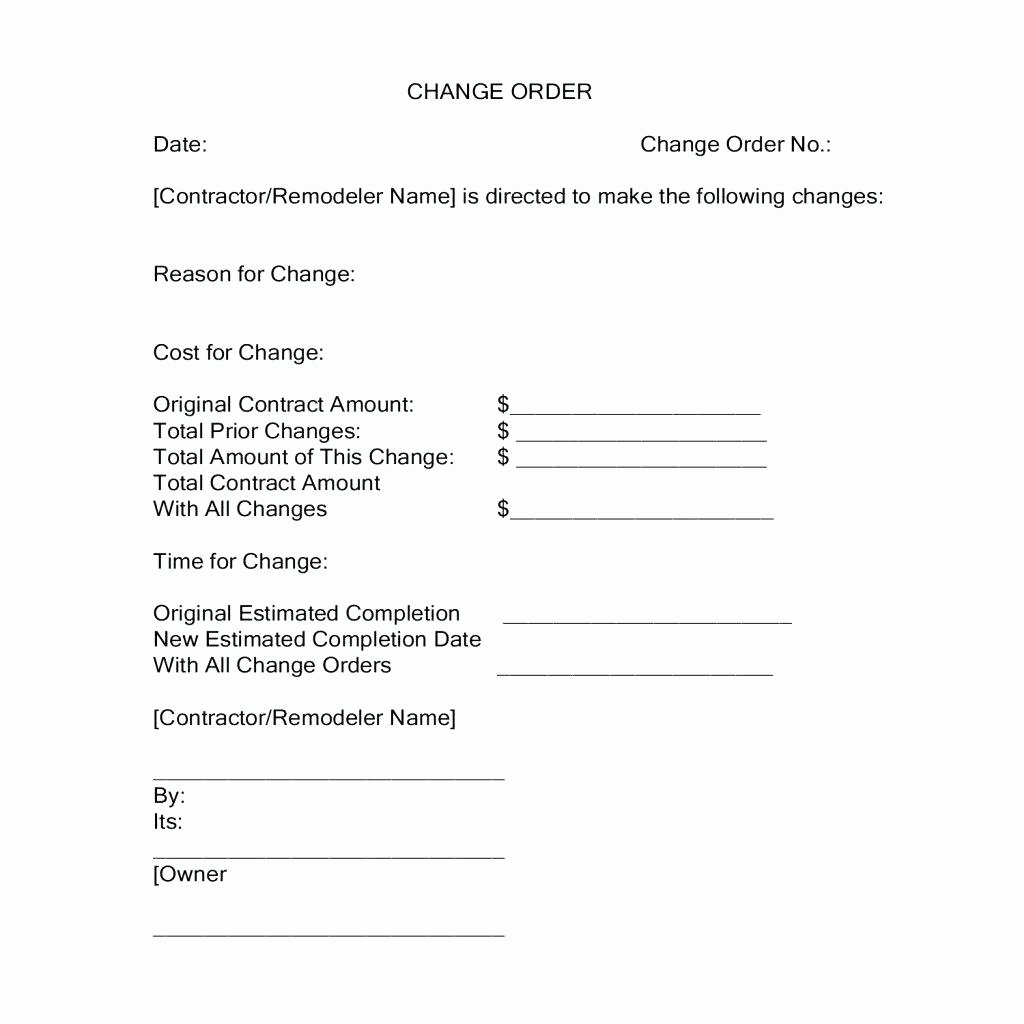 Template Contractor forms Template