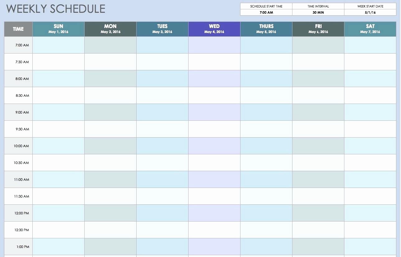 Template Daily Calendar Template Excel