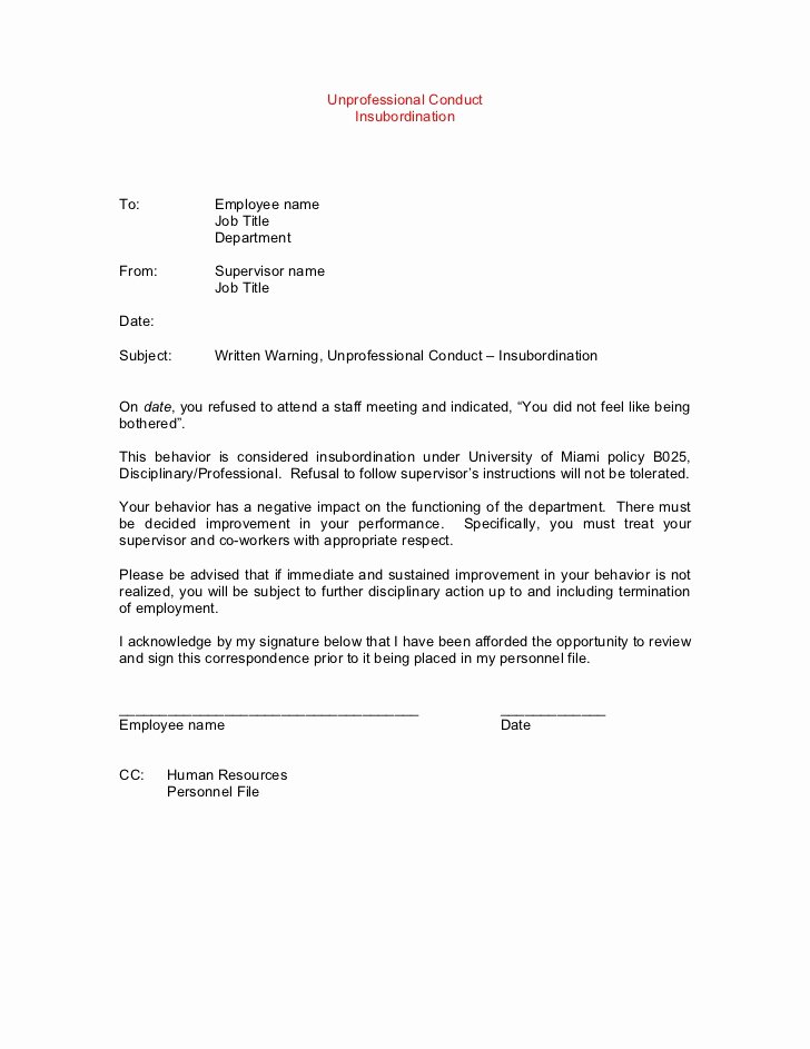 Template Disciplinary Letter Amples Gables