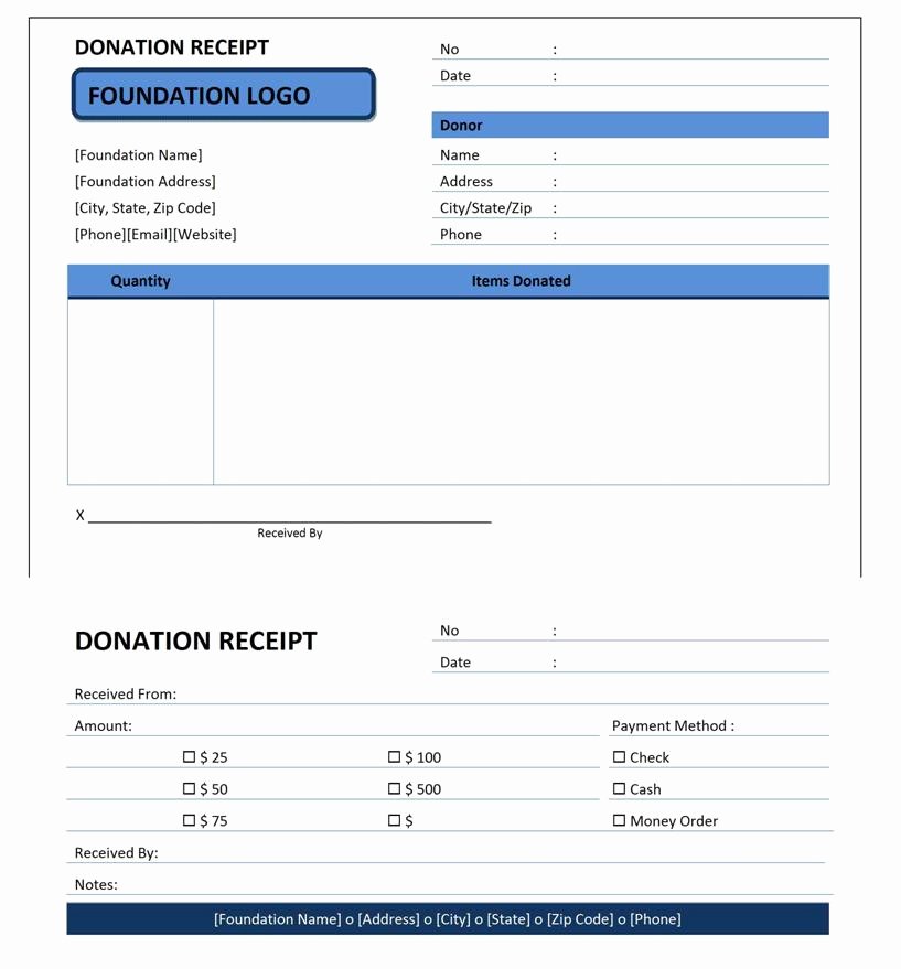 Template Donation Receipt
