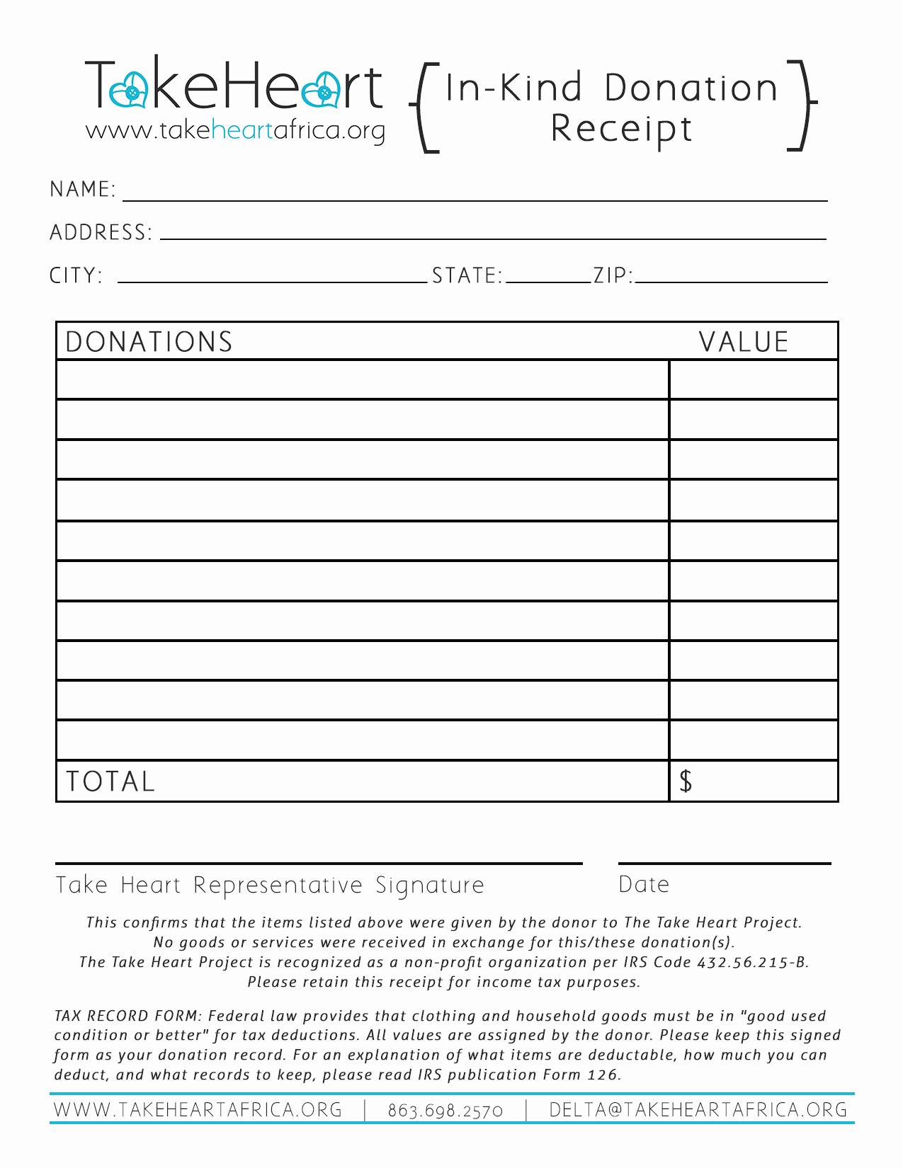 Template Donation Receipt Template