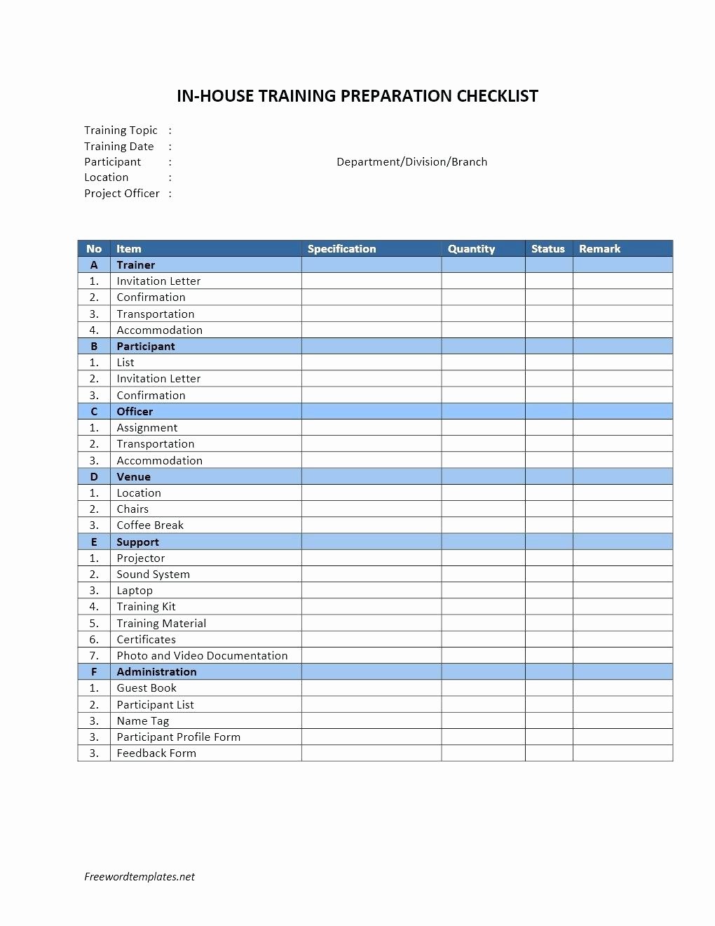 Template Employee orientation Checklist Template