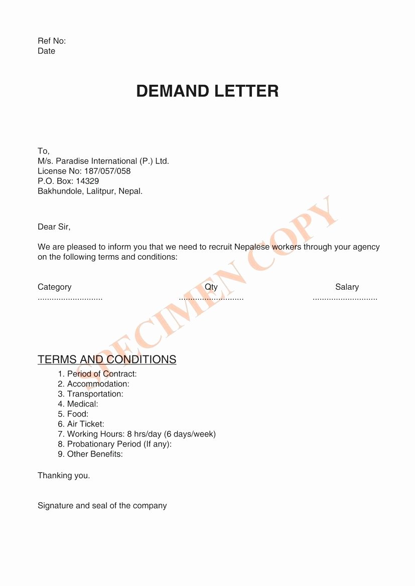 Template Final Letter Demand Template