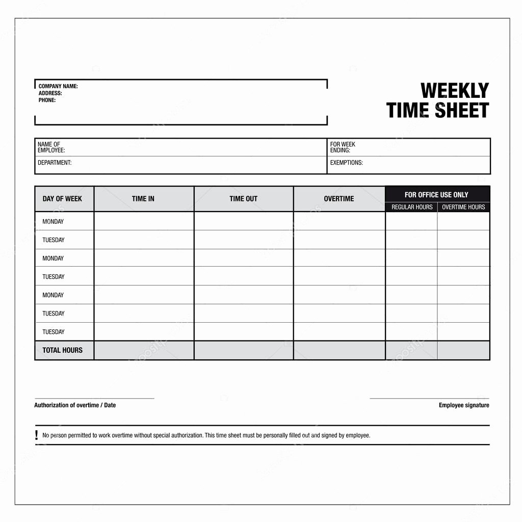 Template Free Download Weekly Timesheet Template Weekly