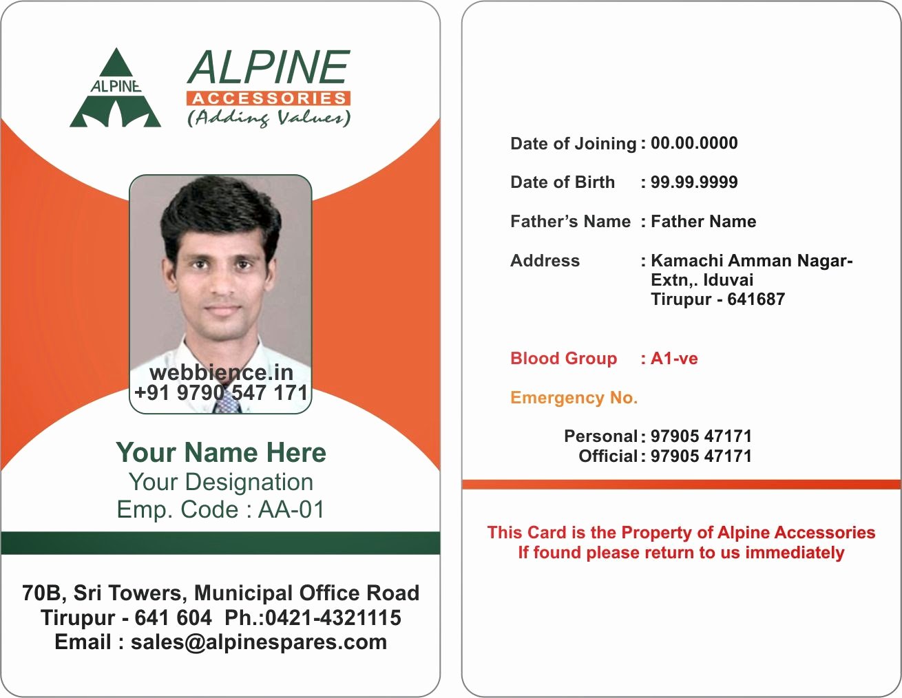 Template Galleries Employee Id Card Templates C