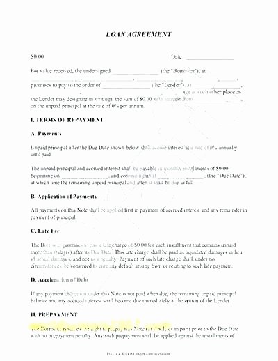 Template Loan Money Contract form Borrow Template Payment
